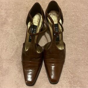 Stuart Weitzman Brown Leather pointed toe Heels